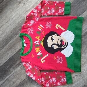 ELF Red and Green Christmas Sweater